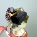 Natural Purple Phantom Fluorite & Calcite and Quartz, Mineral Specimen:Yindu,Inner Mongolia （35*30*20MM） - image 3