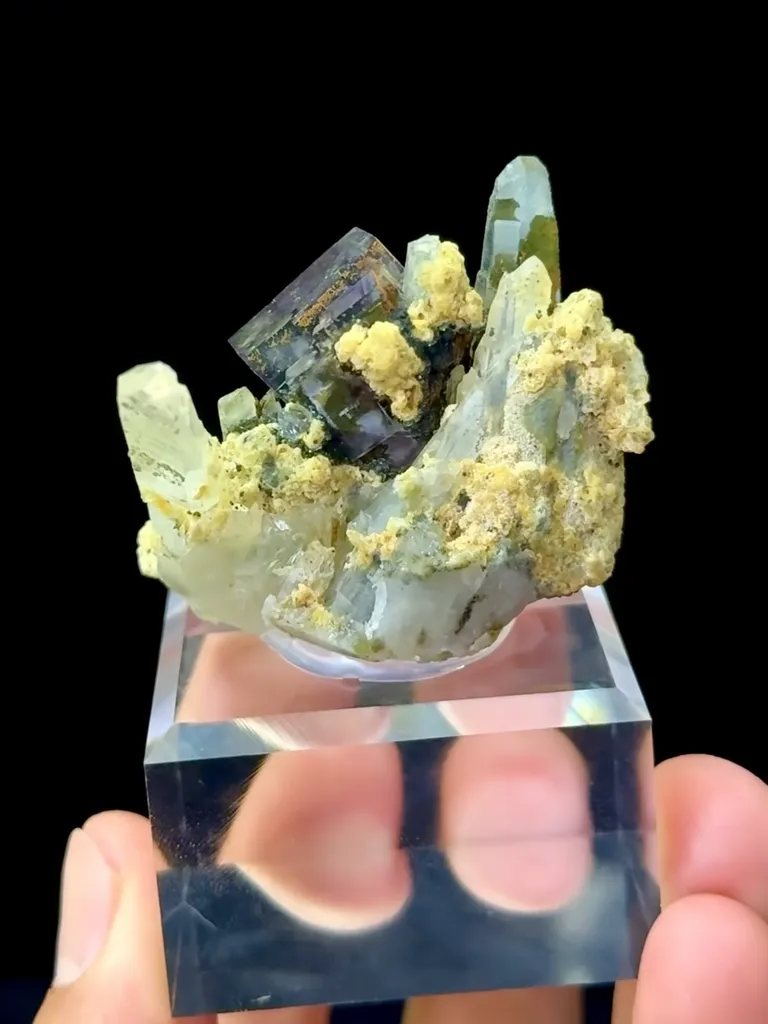 Natural Purple Phantom Fluorite Coexists with Crystal Tower comes from Yaogangxian,Hunan 40*30*25MM - image 4