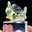 Natural Purple Phantom Fluorite Coexists with Crystal Tower comes from Yaogangxian,Hunan 40*30*25MM - image 1
