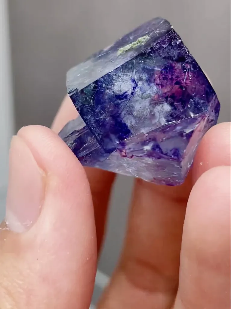 Natural Purple Phantom Fluorite coexists with Jamstenite comes from Yaogangxian,Hunan 25*25*20MM - image 3