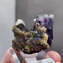Natural Purple Phantom Fluorite coexists with Mica comes from Yaogangxian,Hunan 30*20*30MM - image 2
