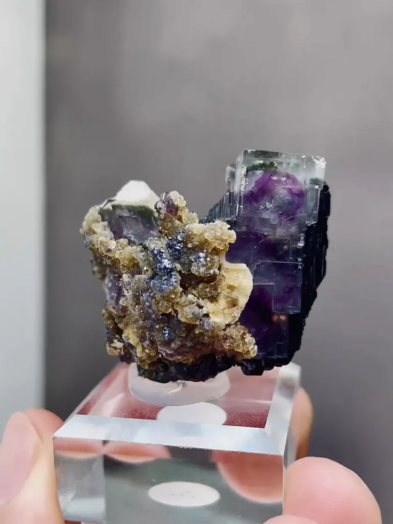 Natural Purple Phantom Fluorite coexists with Mica comes from Yaogangxian,Hunan 30*20*30MM - image 5