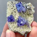 Natural Purple Phantom Fluorite coexists with Pyrite and Flaky Calcite comes from Yaogangxian,Hunan 45*30*25MM - image 2