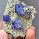Natural Purple Phantom Fluorite coexists with Pyrite and Flaky Calcite comes from Yaogangxian,Hunan 45*30*25MM - image 3