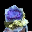 Natural Purple Phantom Fluorite Coexists with Pyrite comes from Yaogangxian,Hunan 45*40*40MM - image 1