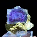 Natural Purple Phantom Fluorite Coexists with Pyrite comes from Yaogangxian,Hunan 45*40*40MM - image 2