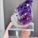 Natural Purple Phantom Fluorite coexists with Quartz comes from Yaogangxian,Hunan 35*45*40MM - image 2