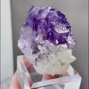 Natural Purple Phantom Fluorite coexists with Quartz comes from Yaogangxian,Hunan 35*45*40MM - image 4