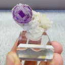 Natural Purple Phantom Fluorite coexists with Quartz comes from Yaogangxian,Hunan 37*20*20MM - image 2