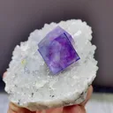 Natural Purple Phantom Fluorite coexists with Quartz comes from Yaogangxian,Hunan 80*35*60MM - image 3