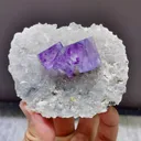 Natural Purple Phantom Fluorite coexists with Quartz comes from Yaogangxian,Hunan 80*35*60MM - image 5