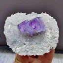 Natural Purple Phantom Fluorite coexists with Quartz comes from Yaogangxian,Hunan 80*35*60MM - image 1