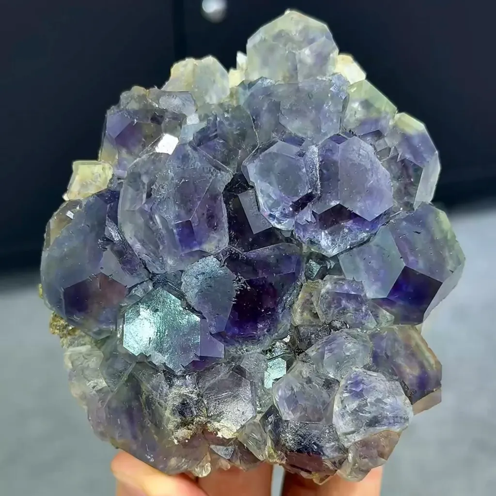 Natural Purple Phantom Fluorite comes from Fujian,China 105*95*40MM image