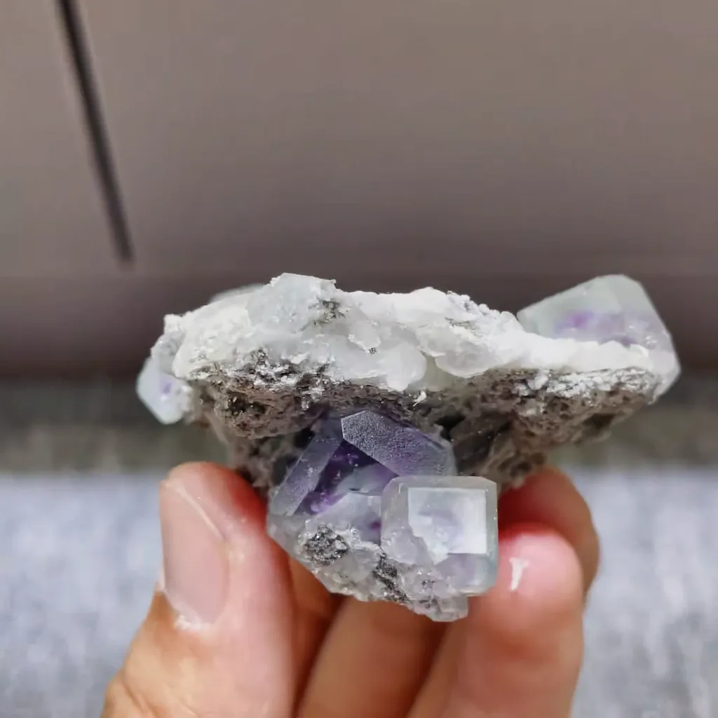 Natural Purple Phantom Fluorite comes from Fujian,China 50*30*70MM - image 2