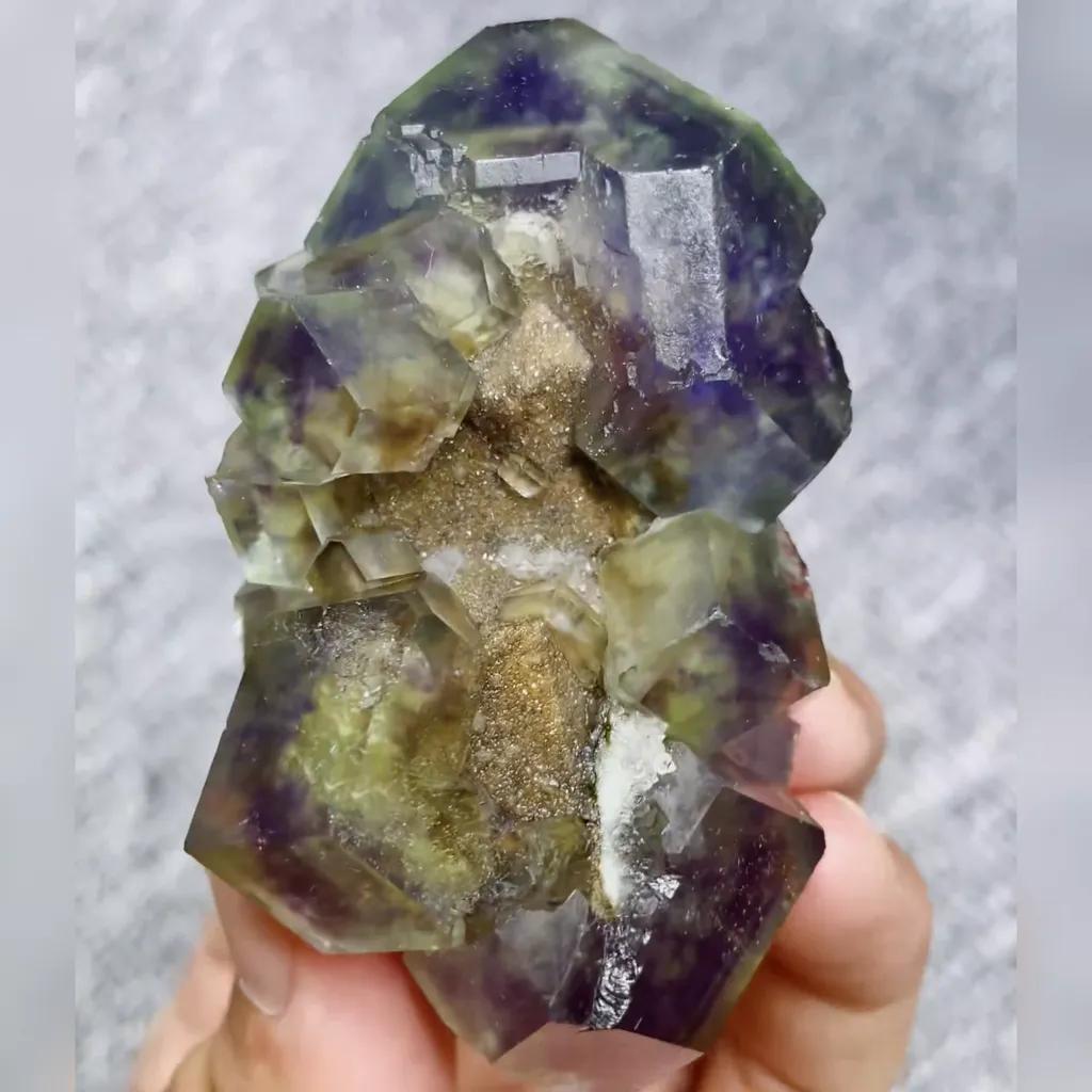 Natural Purple Phantom Fluorite comes from Fujian,China  75*45*25MM - image 4
