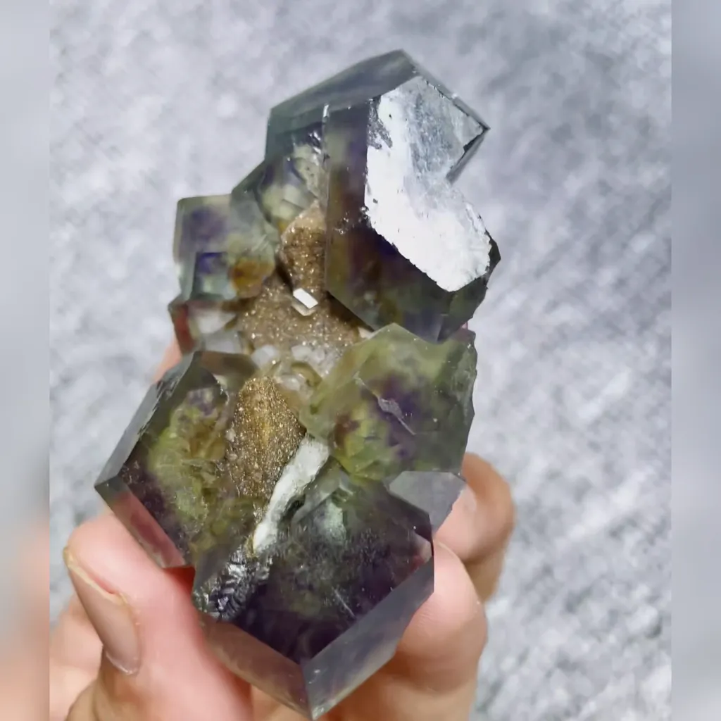 Natural Purple Phantom Fluorite comes from Fujian,China  75*45*25MM - image 3