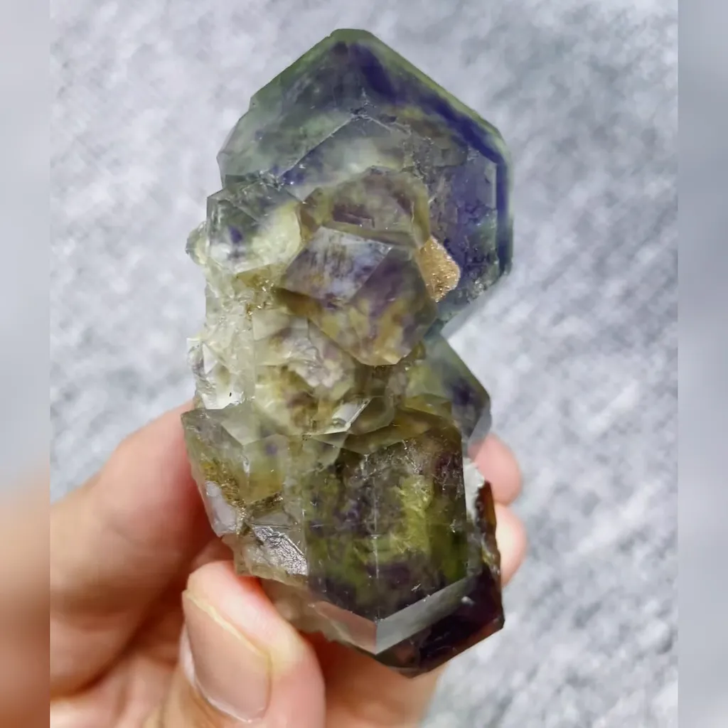 Natural Purple Phantom Fluorite comes from Fujian,China  75*45*25MM image