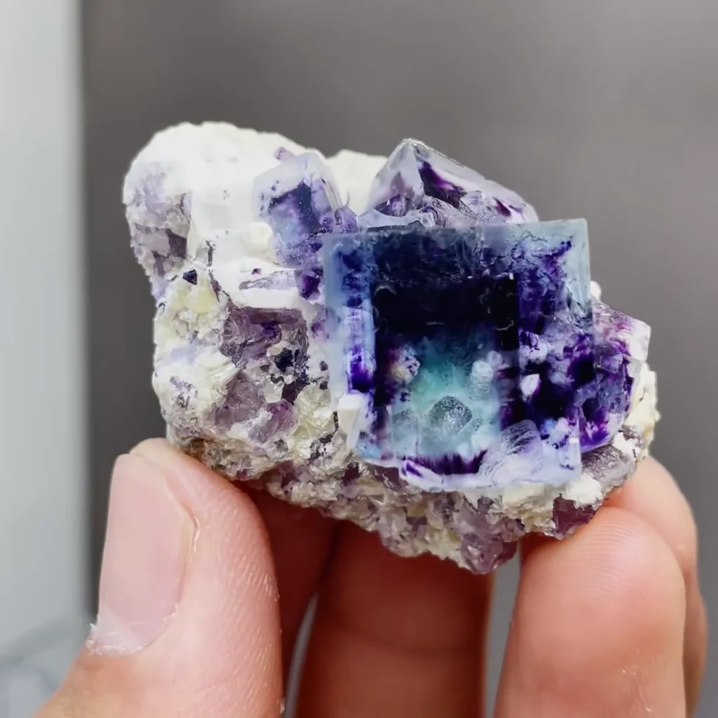 Natural Purple Phantom Fluorite comes from Inner Mongolia 40*25*20MM - image 3