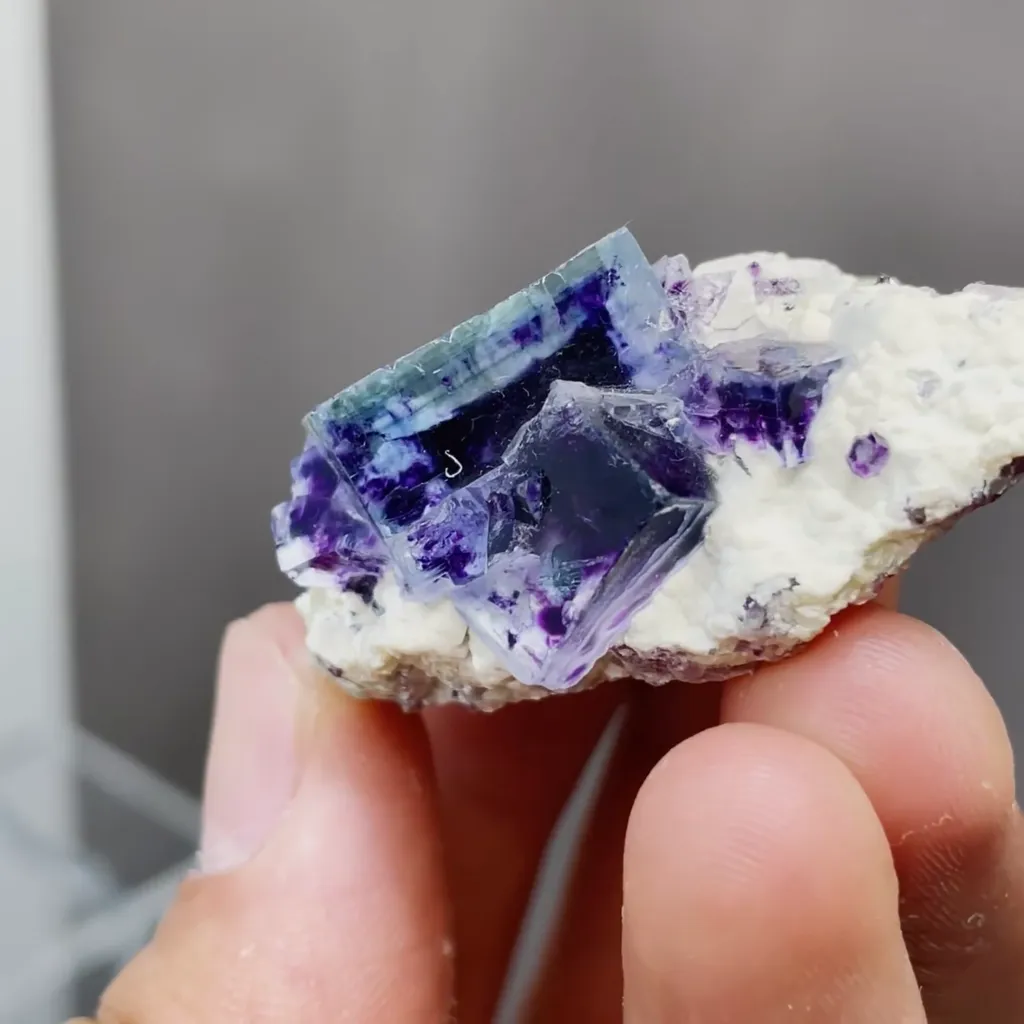 Natural Purple Phantom Fluorite comes from Inner Mongolia 40*25*20MM - image 2