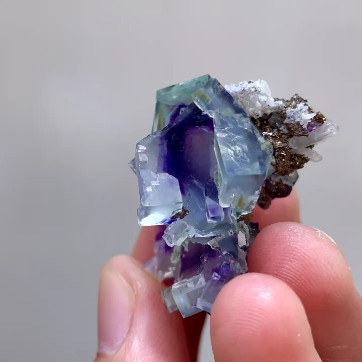 Natural Purple Phantom Fluorite comes from Inner Mongolia,China 30*30*25MM - image 3