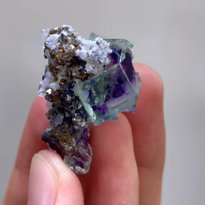 Natural Purple Phantom Fluorite comes from Inner Mongolia,China 30*30*25MM - image 4