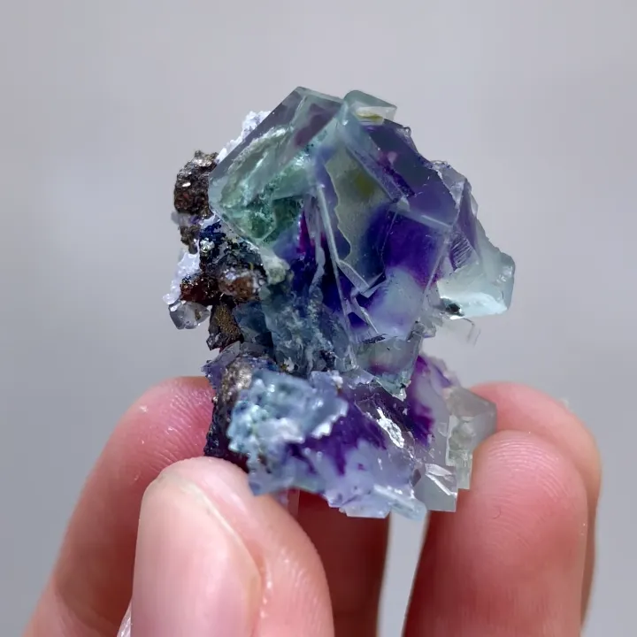 Natural Purple Phantom Fluorite comes from Inner Mongolia,China 30*30*25MM image