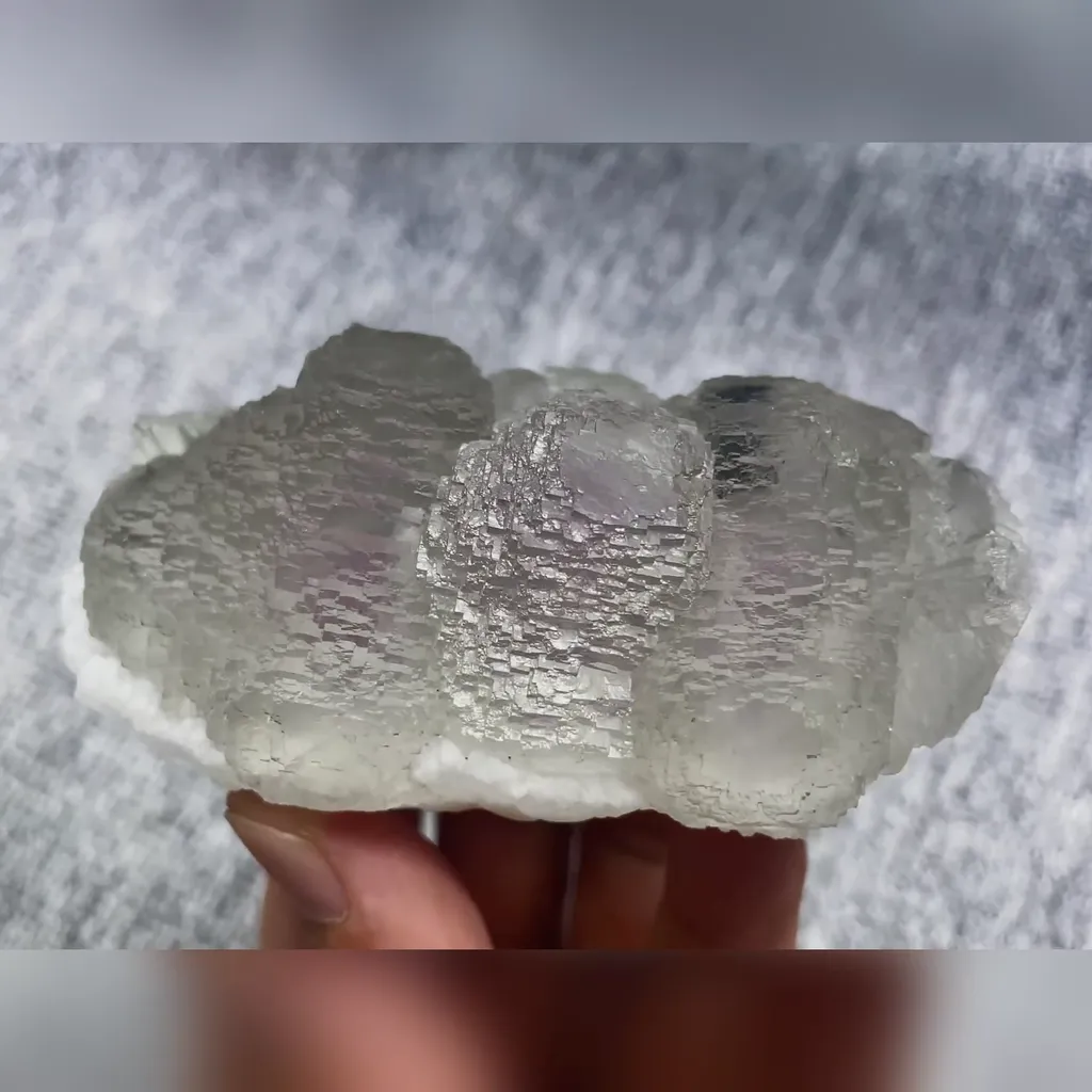 Natural Purple Phantom Fluorite comes from Shangbao,Hunan 95*50*35MM - image 2