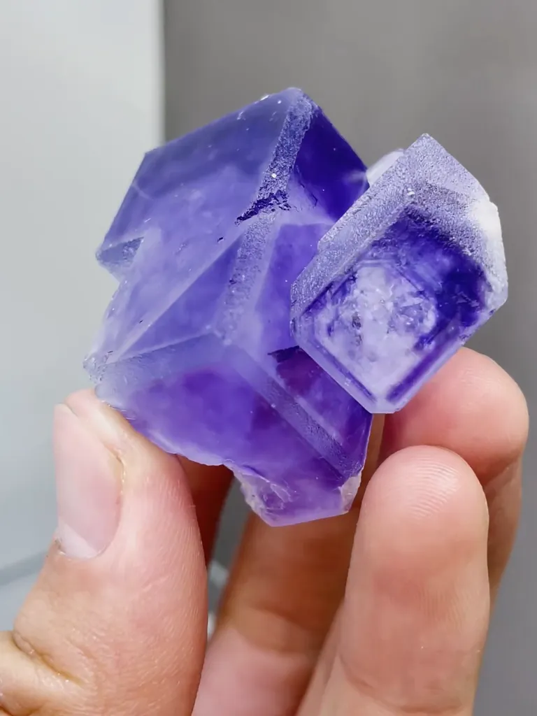 Natural Purple Phantom Fluorite comes from Shizhuyuan,Chenzhou 40*40*30MM - image 3