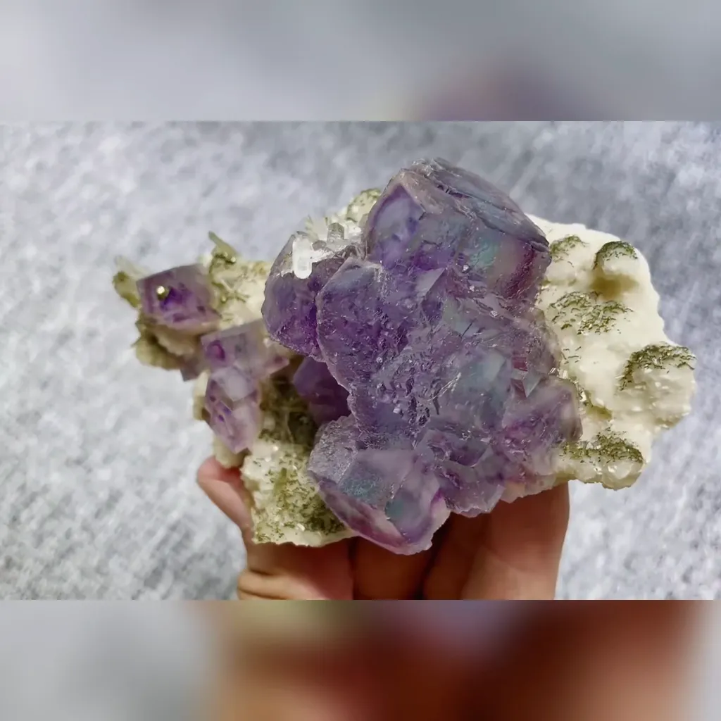 Natural Purple Phantom Fluorite comes from Yaogangxian,Hunan 110*65*35MM - image 3