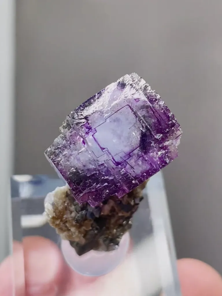 Natural Purple Phantom Fluorite comes from Yaogangxian,Hunan 20*15*35MM - image 3
