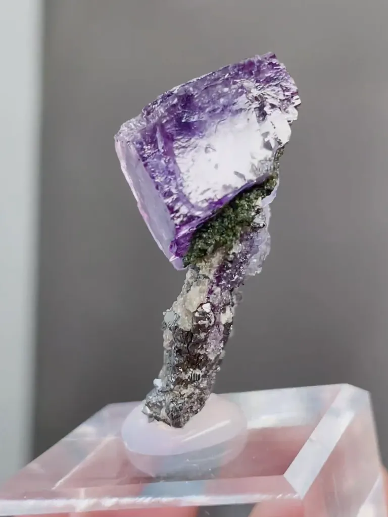 Natural Purple Phantom Fluorite comes from Yaogangxian,Hunan 20*15*35MM - image 5