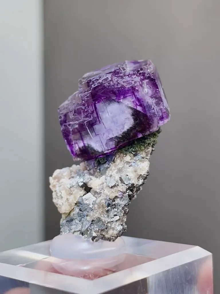 Natural Purple Phantom Fluorite comes from Yaogangxian,Hunan 20*15*35MM - image 2