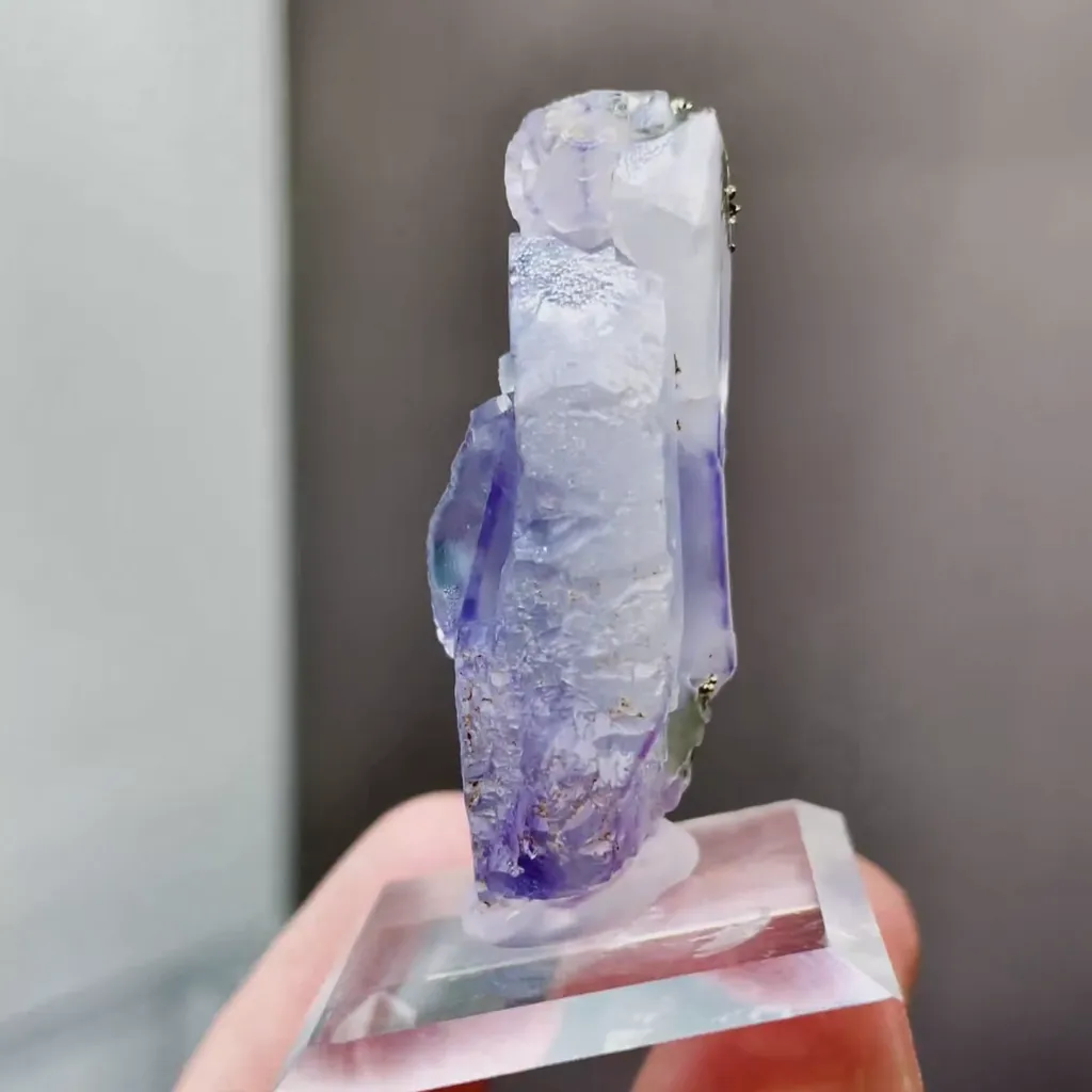 Natural Purple Phantom Fluorite comes from Yaogangxian,Hunan 20*15*40MM - image 2
