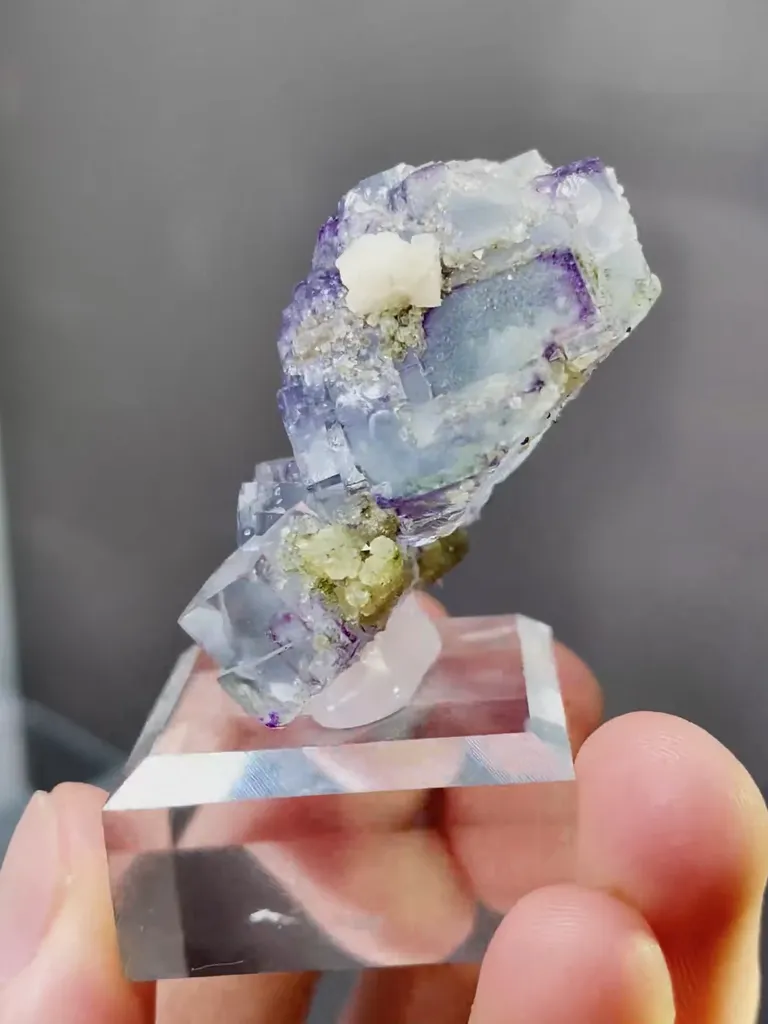 Natural Purple Phantom Fluorite comes from Yaogangxian,Hunan 25*25*35MM - image 5