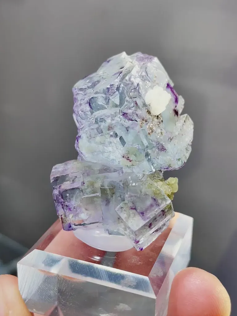 Natural Purple Phantom Fluorite comes from Yaogangxian,Hunan 25*25*35MM - image 3