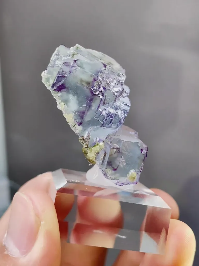 Natural Purple Phantom Fluorite comes from Yaogangxian,Hunan 25*25*35MM - image 7