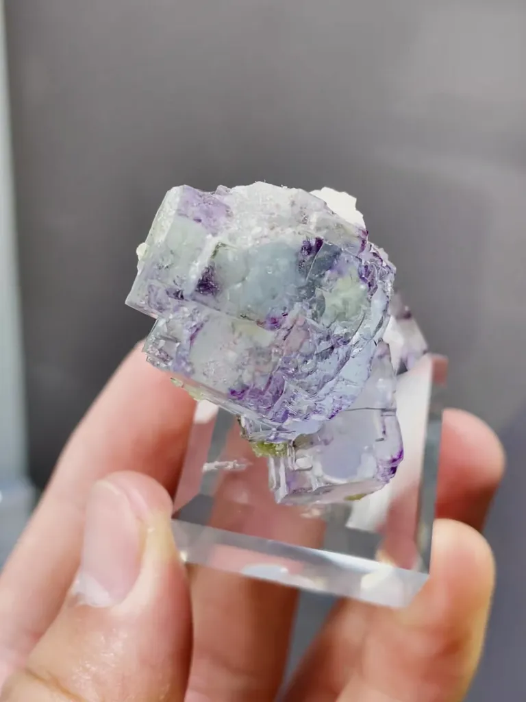Natural Purple Phantom Fluorite comes from Yaogangxian,Hunan 25*25*35MM - image 4