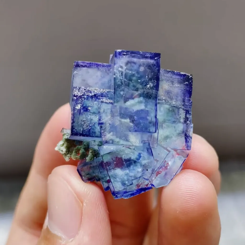 Natural Purple Phantom Fluorite comes from Yaogangxian,Hunan 25*30*20MM image