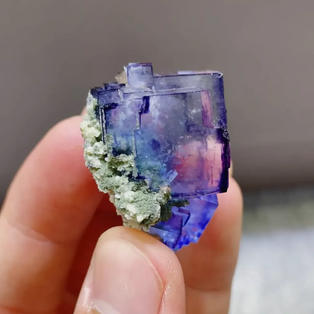 Natural Purple Phantom Fluorite comes from Yaogangxian,Hunan 25*30*20MM - image 3