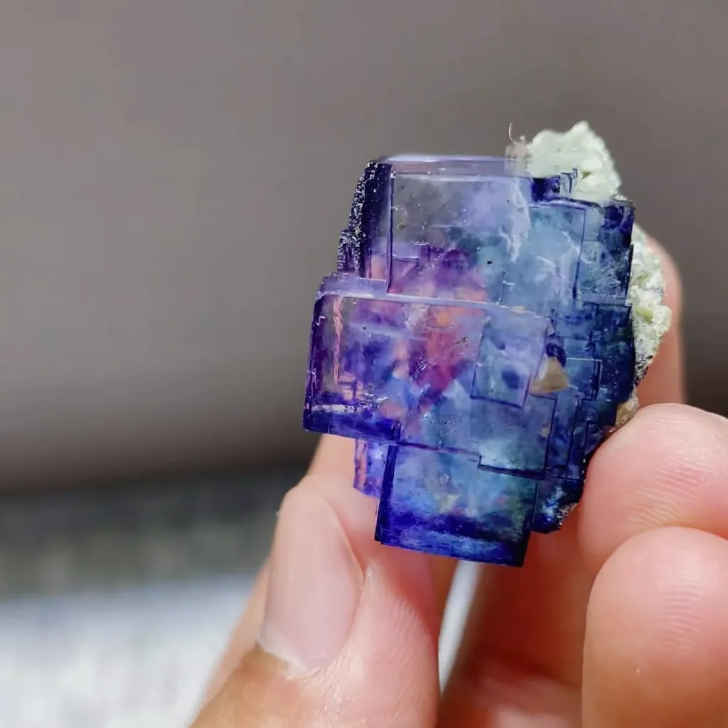 Natural Purple Phantom Fluorite comes from Yaogangxian,Hunan 25*30*20MM - image 2