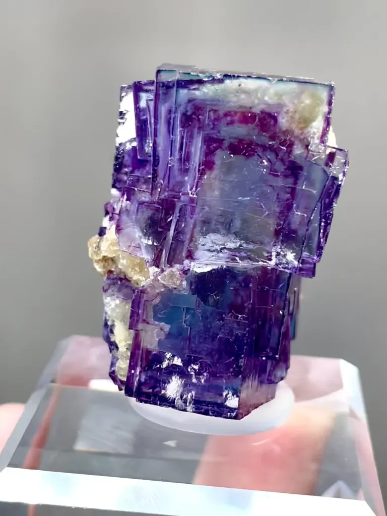 Natural Purple Phantom Fluorite comes from Yaogangxian,Hunan 25*30*35MM - image 2