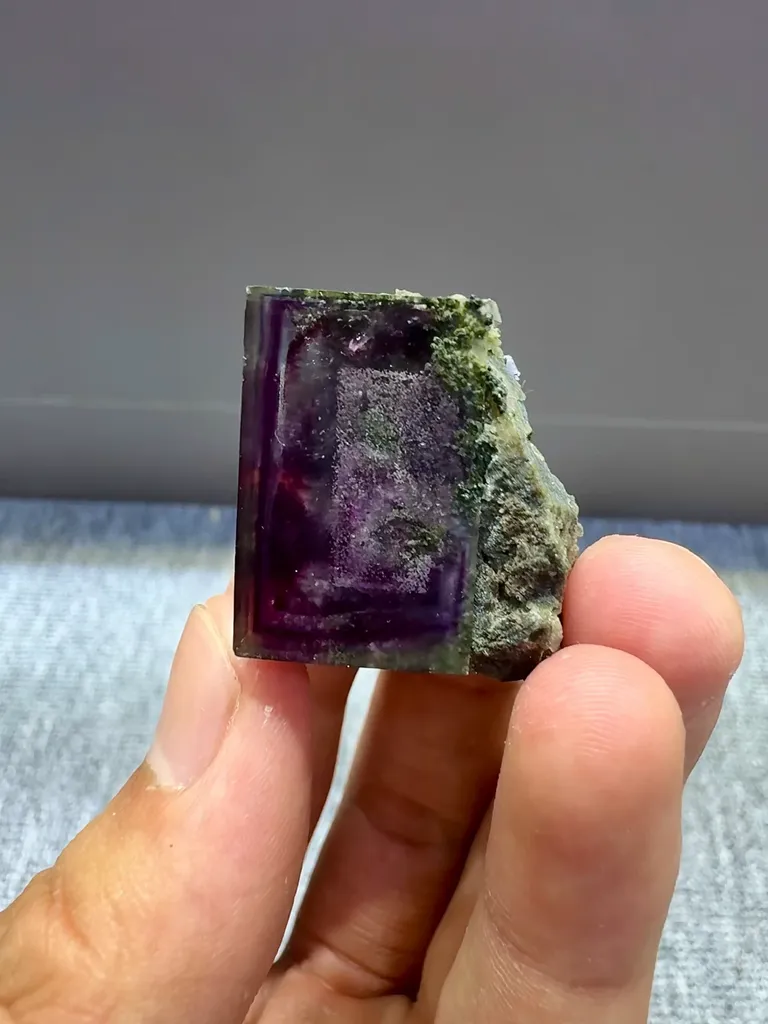 Natural Purple Phantom Fluorite comes from Yaogangxian,Hunan 30*15*25MM - image 4