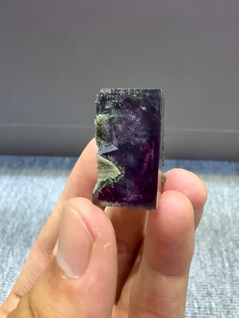 Natural Purple Phantom Fluorite comes from Yaogangxian,Hunan 30*15*25MM - image 3