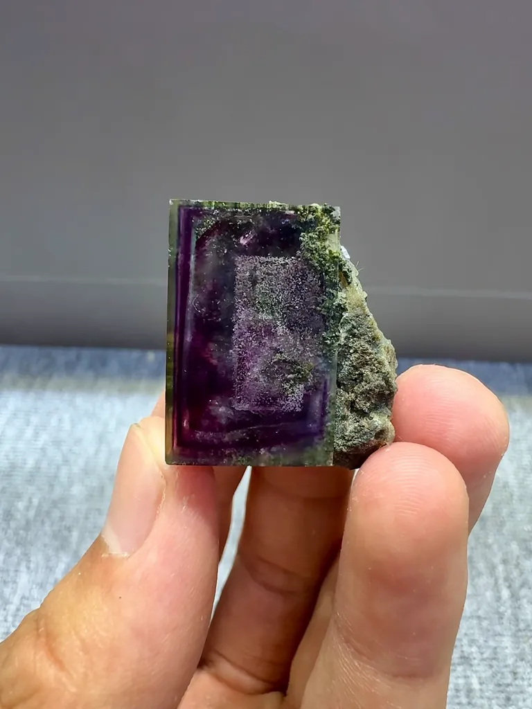 Natural Purple Phantom Fluorite comes from Yaogangxian,Hunan 30*15*25MM - image 5
