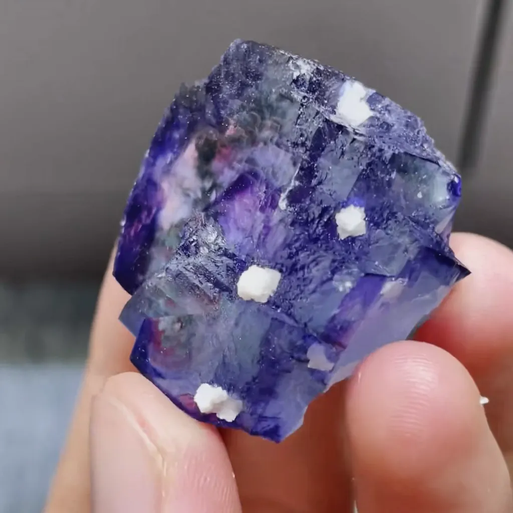 Natural Purple Phantom Fluorite comes from Yaogangxian,Hunan 30*20*30MM - image 3