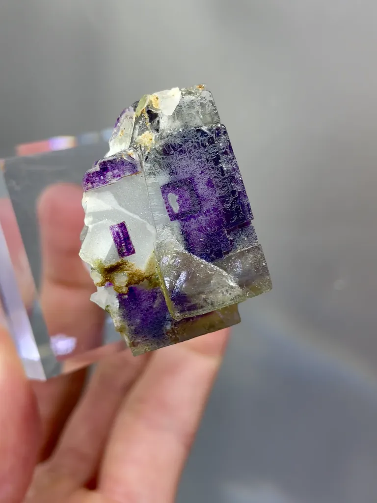 Natural Purple Phantom Fluorite comes from Yaogangxian,Hunan 30*20*35MM - image 5