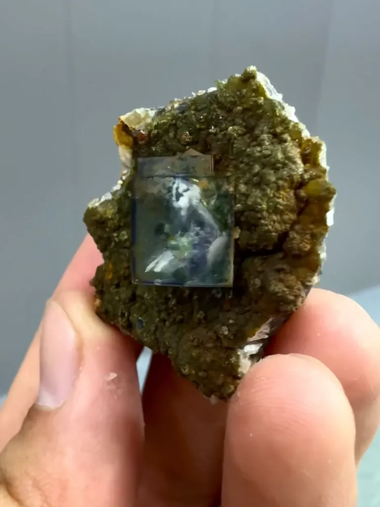 Natural Purple Phantom Fluorite comes from Yaogangxian,Hunan 30*30*19MM - image 3