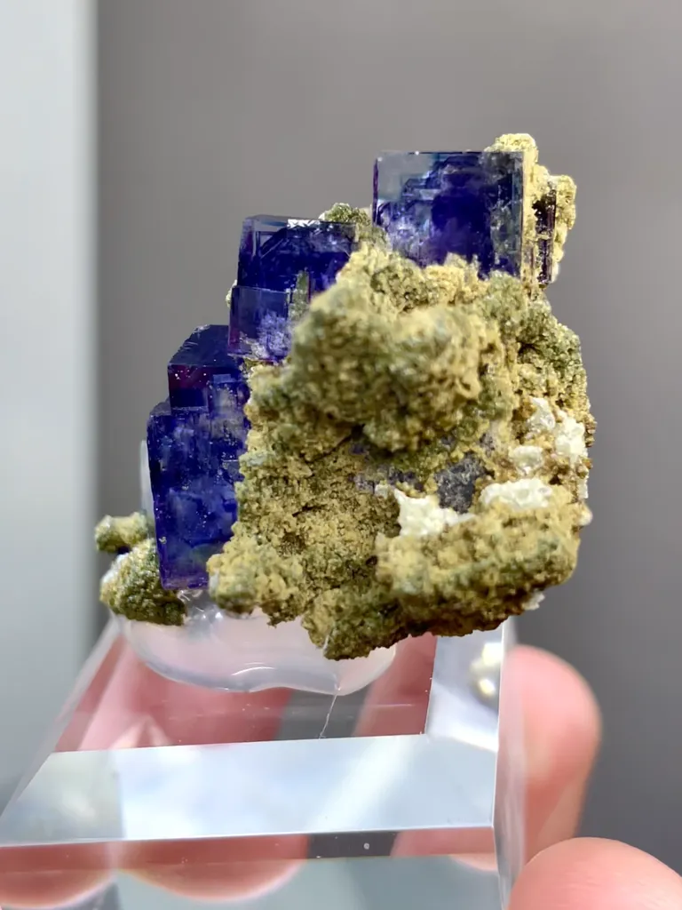 Natural Purple Phantom Fluorite comes from Yaogangxian,Hunan 30*30*25MM - image 3