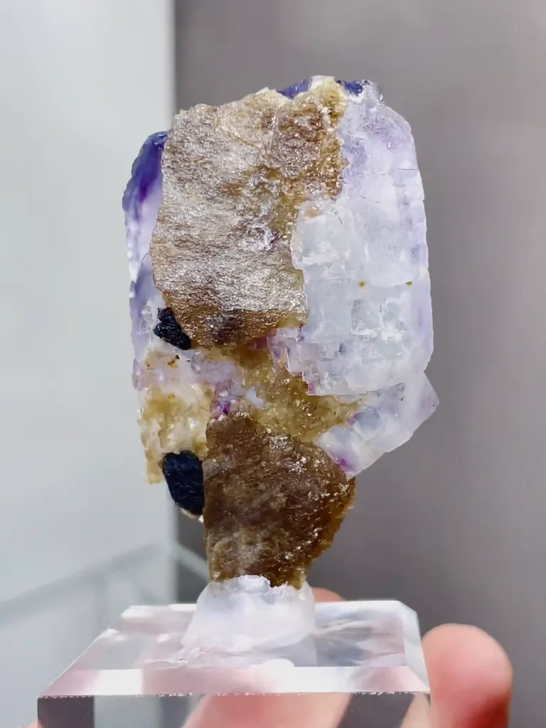 Natural Purple Phantom Fluorite comes from Yaogangxian,Hunan 30*30*50MM - image 5