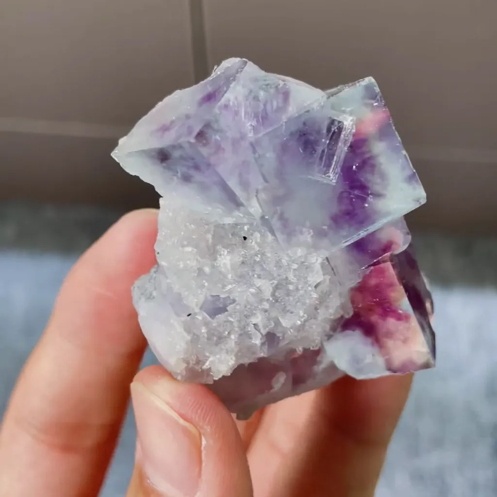 Natural Purple Phantom Fluorite comes from Yaogangxian,Hunan 30*50*40MM - image 3